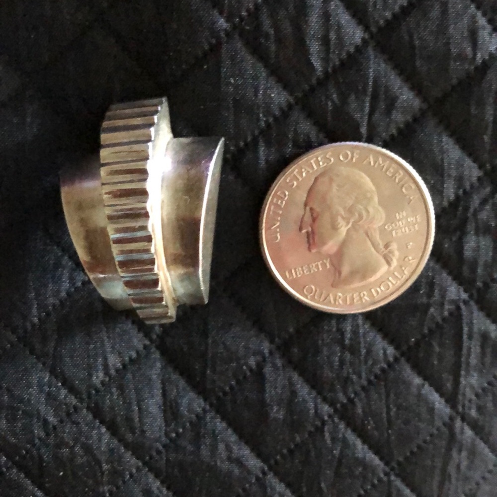 Vintage Sterling Silver Clip-On Earrings - Picture 2 of 7